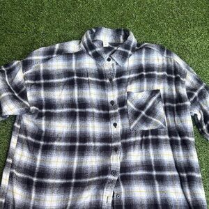 Nordstrom Black, White, and Yellow Plaid Shirt
